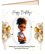 Load image into Gallery viewer, HS Birthday Card (School Girl)