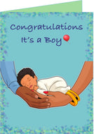 Herstory: New Born Baby Boy Card.