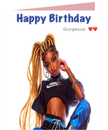 HS Birthday Card (Blonde box braids)