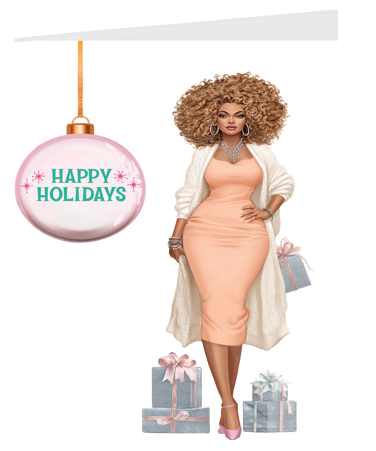 HS Xmas Card (Curly Blonde Afro)