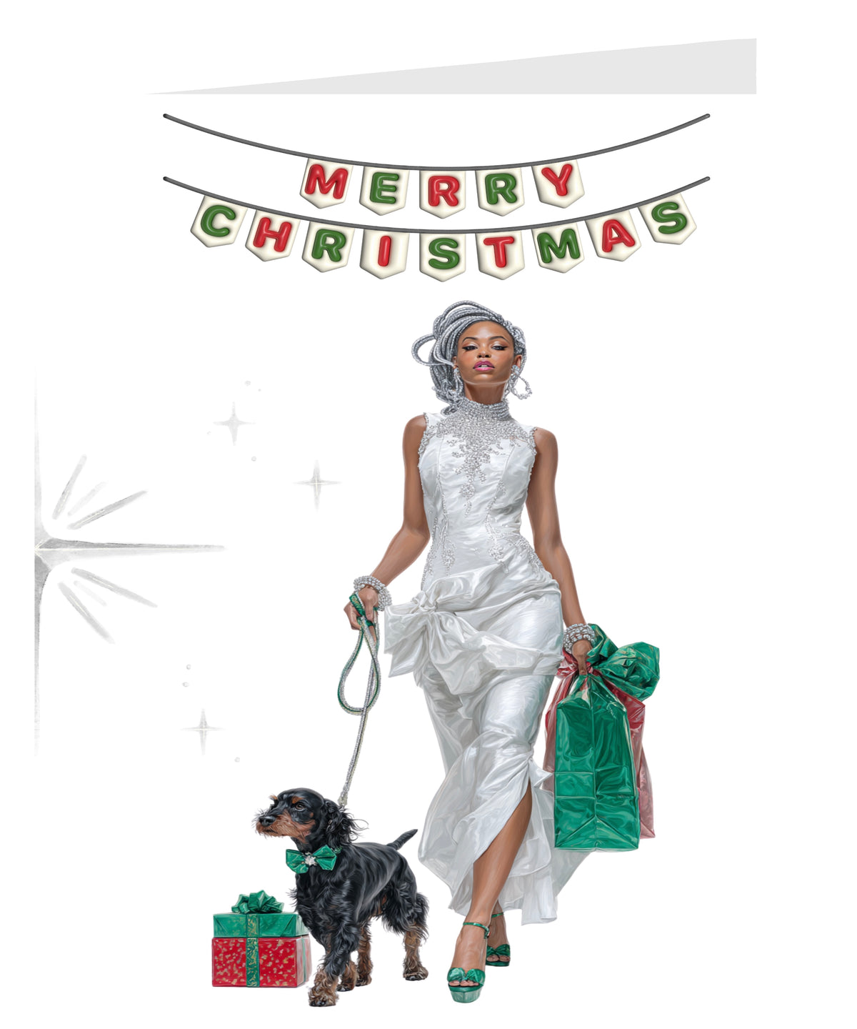 HS Xmas Card (Silver Goddess Locks)