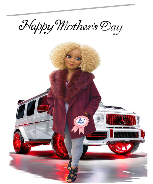 HS Mothers Day Card (White G Wagon)